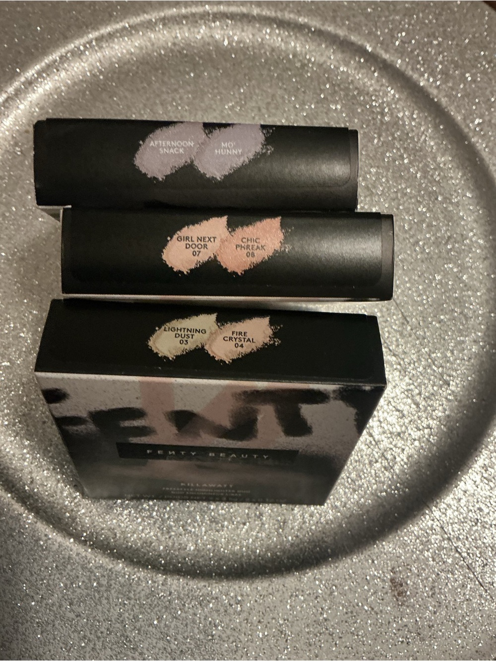 Fenty Beauty Highlighter + Lip/ Cheek Set - Pink, Purple, Cream